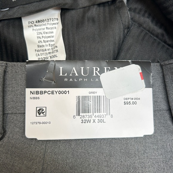 Lauren Ralph Lauren Dress Pants Mens 32x30 Gray Ultraflex Classic Fit NEW - Picture 4 of 8